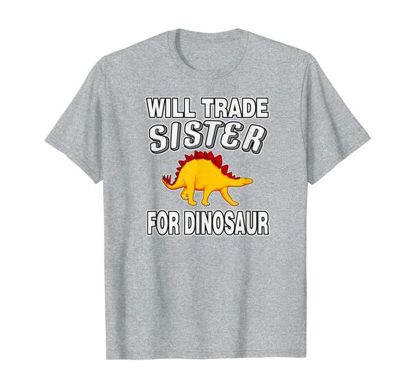 

funny will trade sister for dinosaur funny toddler t-shirt, White;black