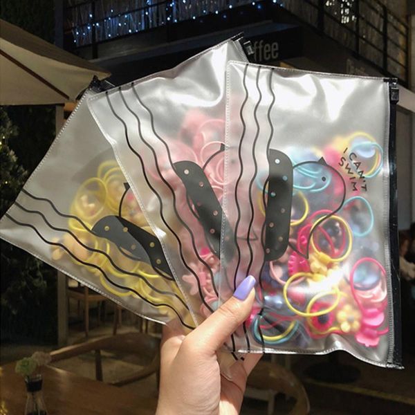 

20pcs children's cartoon rubber bands baby high elastic hair ties, Slivery;white