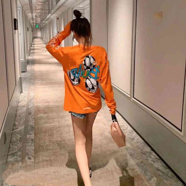 

autumn and winter new 21ss style crowe fashion loose cartoon mischievous ringlet round neck sweater, Black