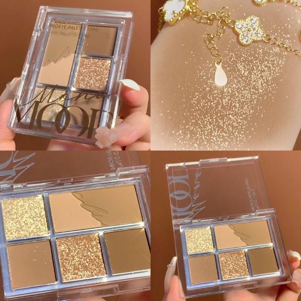 

eye shadow miss lara 6 colors makeup fashion eyeshadow palette matte glitter make up set