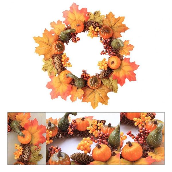 

decorative flowers & wreaths thanksgiving artificial exquisite workmanship tasteful design festival decoration pumpkins pinecone maple wreat
