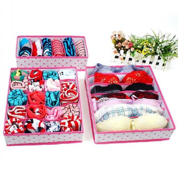 

storage drawers foldable divider bra box lidded closet home organizer 4pcs / set for ties socks shorts underwear drawer