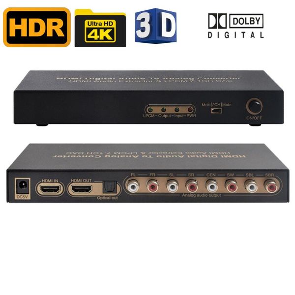 

audio cables & connectors extractor 4k digital lpcm to 7.1 analog converter dac decorder
