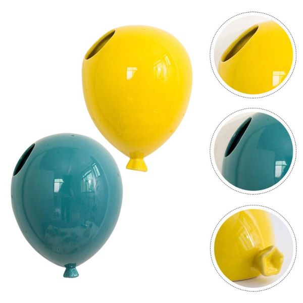 

vases 2pcs unique wall hanging decor chic balloon design adornment blue yellow