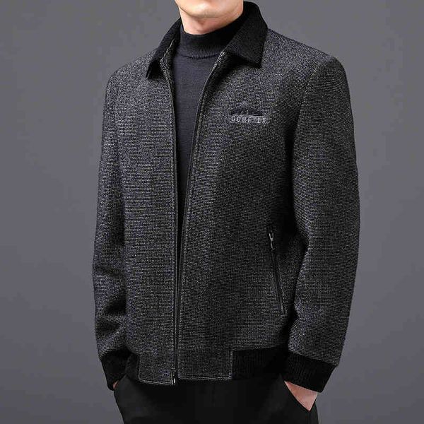 

dad coat autumn and winter new thick middle-aged men's lapel et 40 middle-aged and elderly 50 year old middle-aged and elderly coat, Black;brown