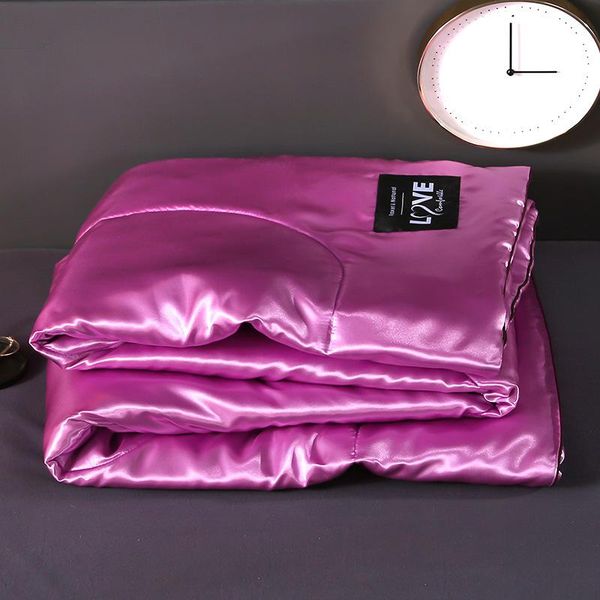 

comforters & sets solid silk summer quilt comforter blanket duvet filling with cotton cover twin queen king size
