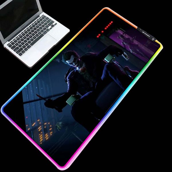 

mouse pads & wrist rests yuzuoanrgb monster clown pattern pad led luminous keyboard