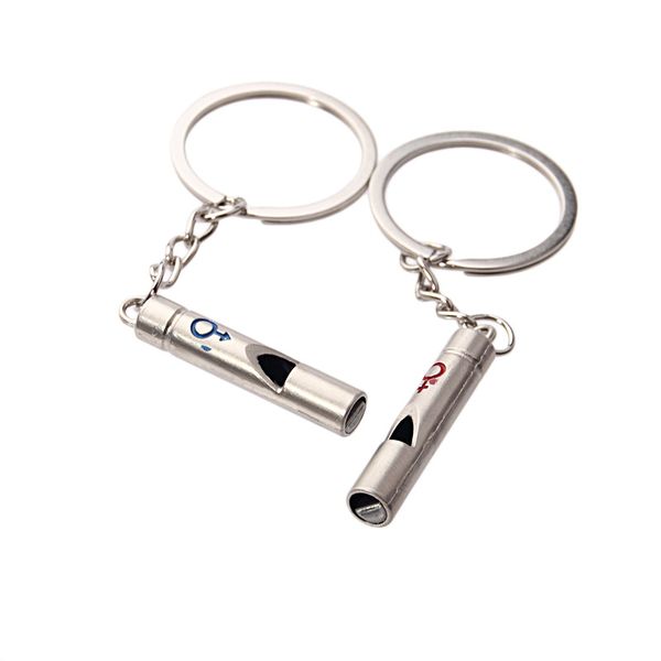 

metal couple whistle keyring keychain outdoor sport camping hunting survival safety tools bag car key chain accessories gift