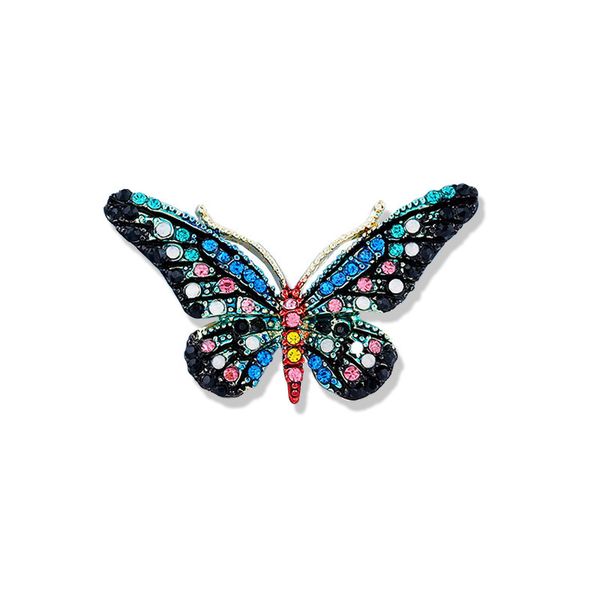

factory wholesale new fashion insect creative cartoon butterfly diamond brooch women's coat cardigan button anti light accessories hea/