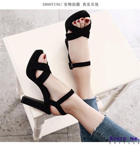 

sandals thin high heels footwear peep toe ankle strap gladiator platform female wedding shoes women party ev, Black