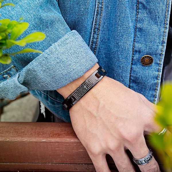 

charm bracelets selling jewelry classic cross trend men's stainless steel bracelet retro personalized, Golden;silver