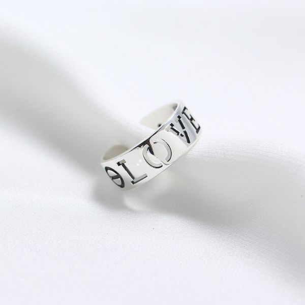 

tyj0129 personalized us s925 silver hollow out love letter ring jewelry