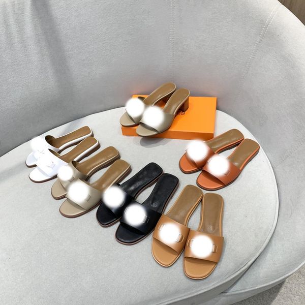 

fashion classic summer girls' sandals carriage buckle flat slippers women's shoes with leather soles beach shoes herringbone slipp, Black
