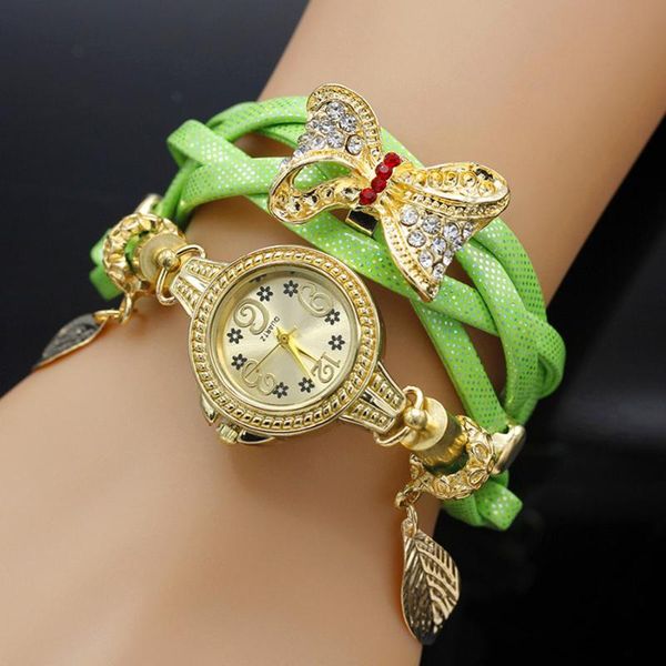 

wristwatches shsby fashion women rhinestone watches ladies weave rope strap howknot alloy bracelet quartz wristwatch gold dress, Slivery;brown