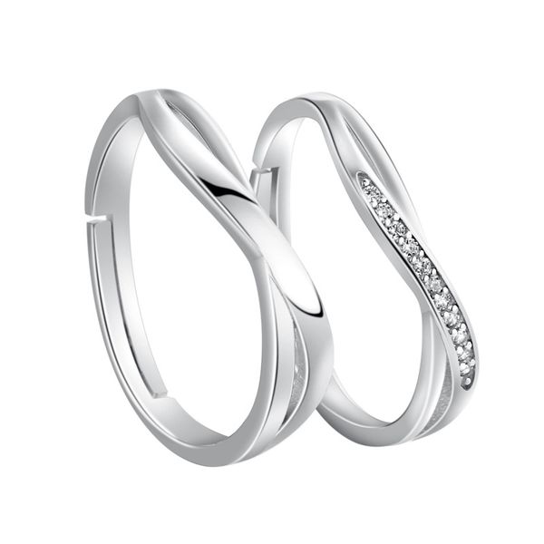

european and american fashion high-end tonglin 925 sterling silver curved surface diamond-studded ring korean fashion exquisite stylish adju