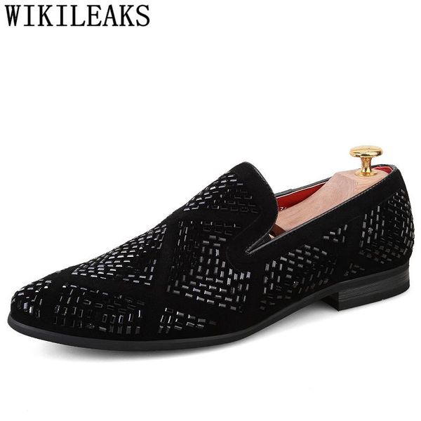 

dress shoes party men crystal black loafers mens designer coiffeur 2021 slip rhinestone for formal