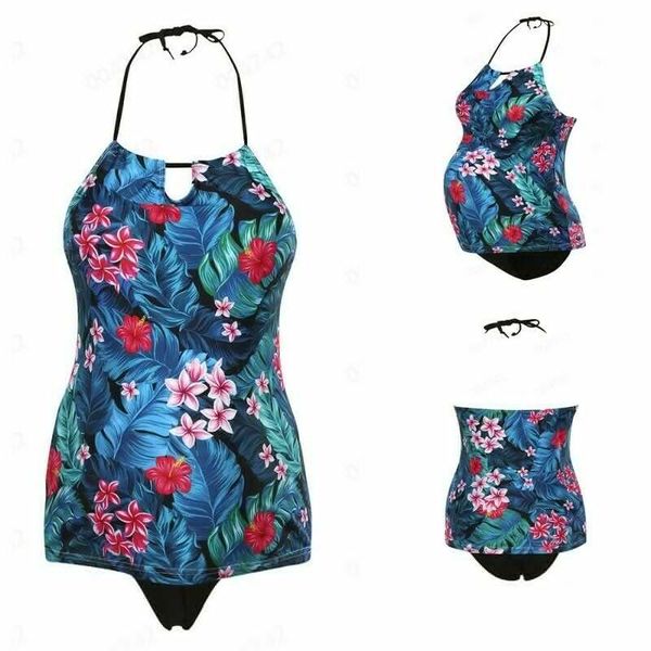 

maternity tankinis women floral print bikinis swimsuit beachwear pregnant suit