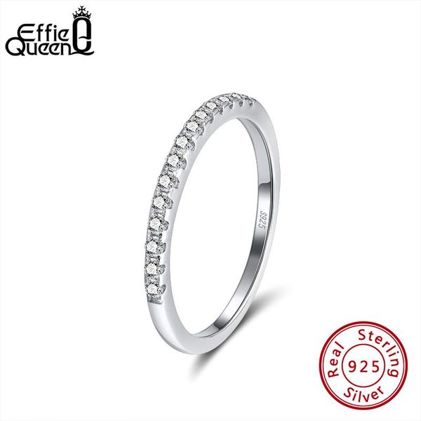 

cluster rings effie queen simple classic wedding ring women's 925 sterling silver finger with zircon jewelry party gift dsr204, Golden;silver