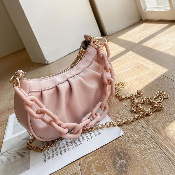 

totes cloud shoulder bag women's summer 2021 fashion pure color all-match folded white crossbody underarm