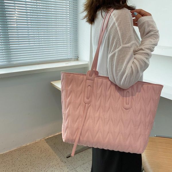 

evening bags european and american lingge ladies large-capacity handbags2021 trendy fashion simple shoulder bag wild tote