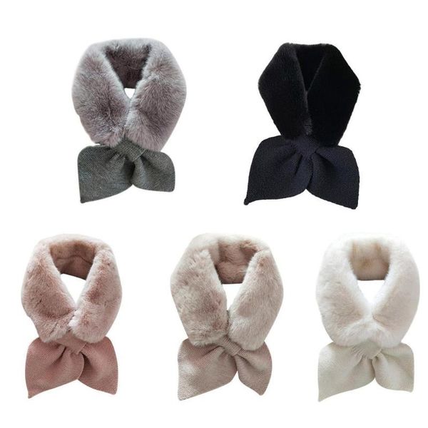 

Design 2021 New Thick Warm Winter Faux Fur Neck Women Neck Scarf Collar For Ladies Fashion Winter Scarfs Bandana Kni T8M7, Blue;gray