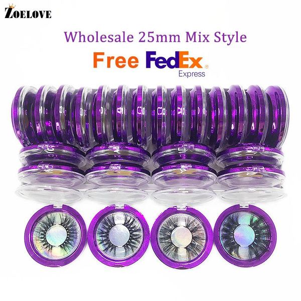 

false eyelashes wholesale 25mm 20/30/40/50 pairs fluffy 3d mink lashes natural fake soft thick makeup