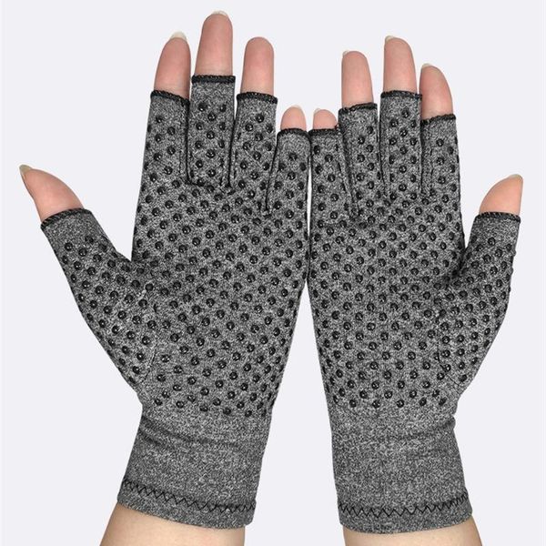 

wrist support 1 pair compression arthritis gloves cotton joint pain relief hand brace women men therapy wristband, Black;red