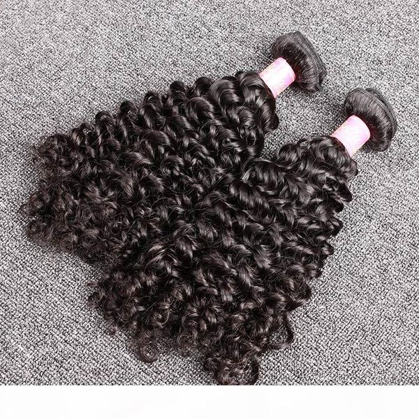 

natural color curly malaysian human hair weave unprocessed malaysian hair extension 3pc lot mix length bundles bella hair, Black