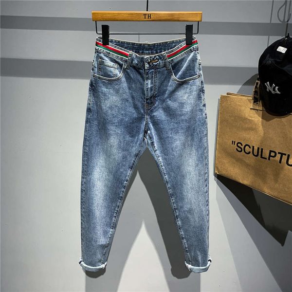 

jeans men's loose fashion casual overalls, Blue