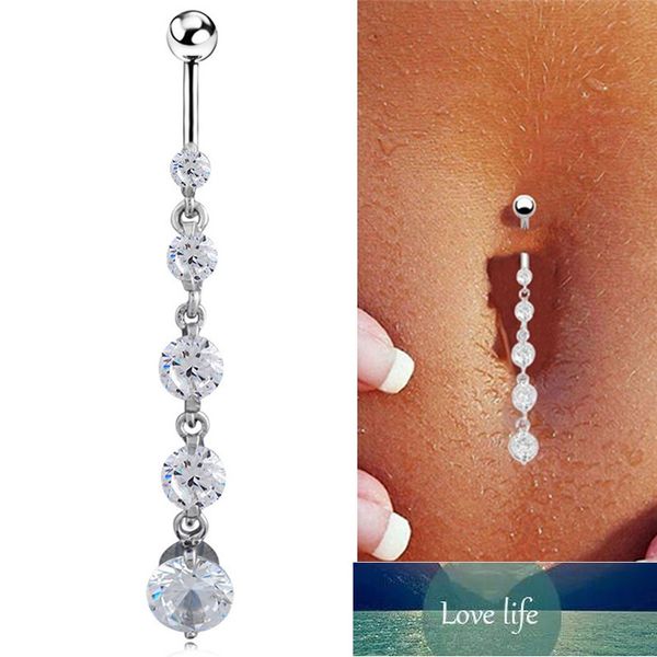 

long dangle round heart body piercing navel surgical steel navel piercing belly rings belly piercing body jewelry factory price expert desig, Silver