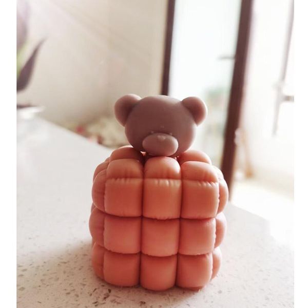

craft tools bear head silicone mold candle making teddy home cake decoration