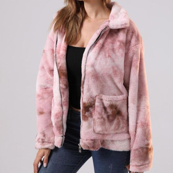 

women's jackets soft lady coat long sleeve artificial fur zipper closure casual plush jacket women, Black;brown
