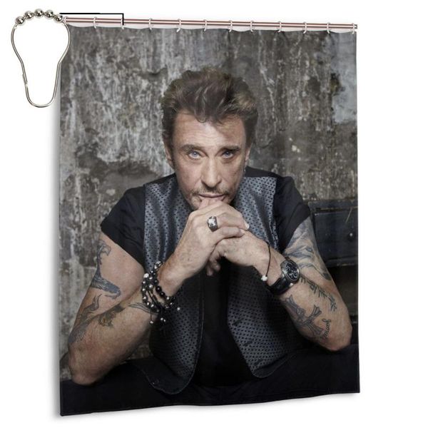 

shower curtains rock singer johnny hallyday bathroom curtain frabic waterproof polyester with hooks