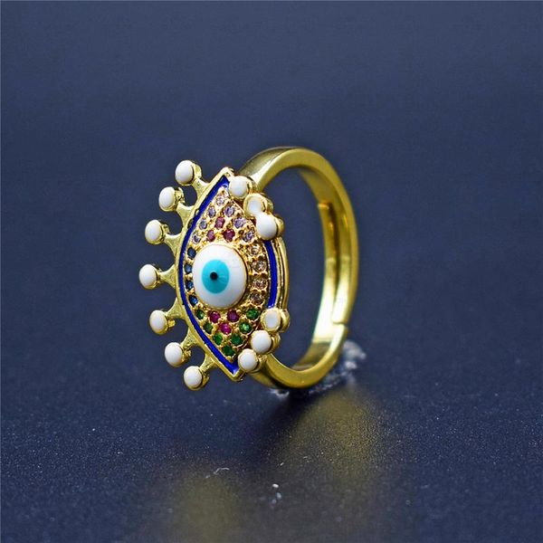 

wedding rings elegant cute blue eye zircon cz for women gold color charm lucky jewelry party ring gifts, Slivery;golden