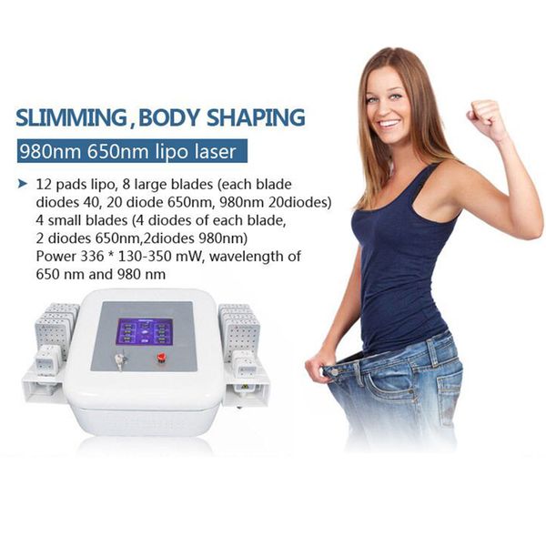 Forma del corpo non invasiva 650nm 980nm Lunghezza d'onda 4D diodi lipolaser freddo super perdere peso Lipolisi Laser Bruciare i grassi Ridurre la cellulite Macchina dimagrante