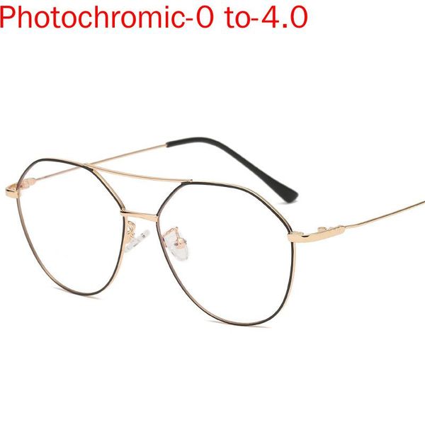 

fashion sunglasses frames sun pochromic lens pilot frame men diopter glasses nearsighted metal student prescription eyeglasses male sph 0 -1, Black