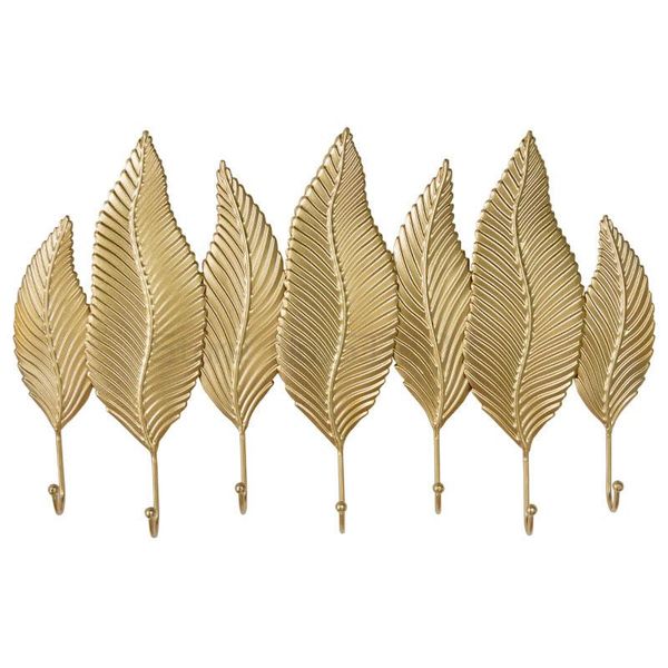 

hooks & rails modern decorative 7 door key wall hook nordic coat hanger creative golden leaf clothes hat holder hanging