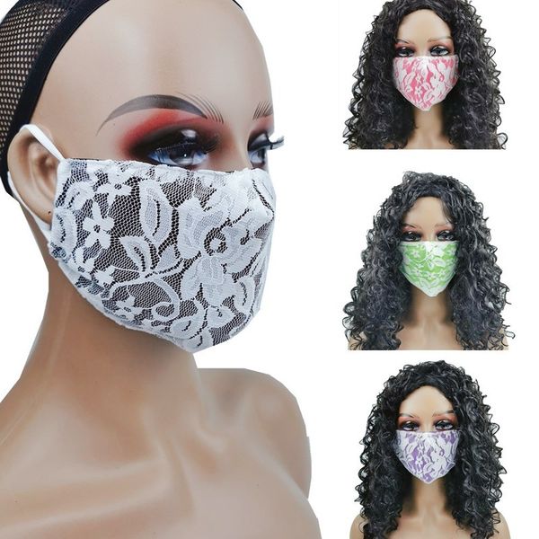 

summer lace double layer breathable thin cotton dust mask for women