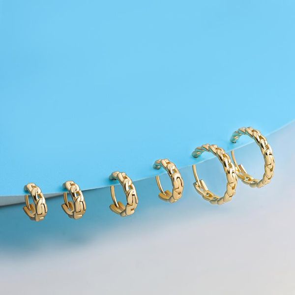 

hoop & huggie punk fashion mininalist twisttted gold color geometric round metal earrings for women girls hiphop jewelry gifts, Golden;silver