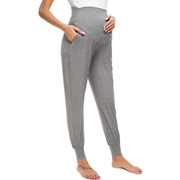 

maternity bottoms pants fashion women's pregnancy super stretch secret fit belly ankle skinny work pant harem pregnant premama, White