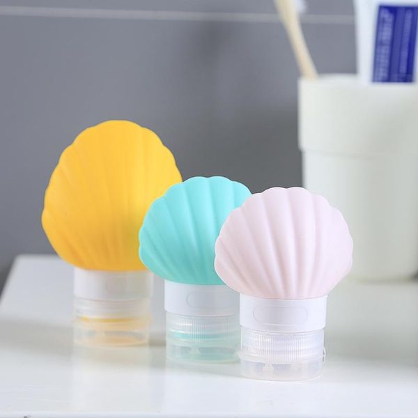 

storage bottles & jars portable silicone refillable 40 90 ml cute shell cream container traveler lotion shampoo hose bottle