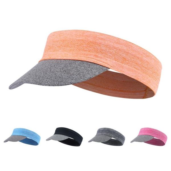 

outdoor hats summer sun visor breathable elastic sports cap ultralight quick dry golf tennis running hat for adult, Black;white
