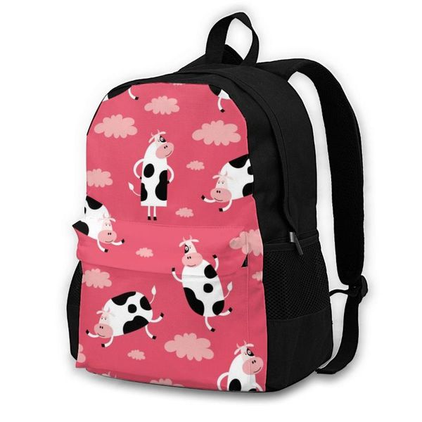 

backpack men womenfunny cartoon cow with clouds students high middle school bags for laptravel backpacks