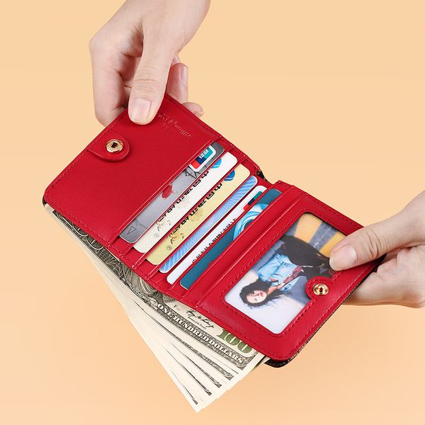 

mini wallet womens slim card holder fashion lightweight coin wallet, Brown;gray