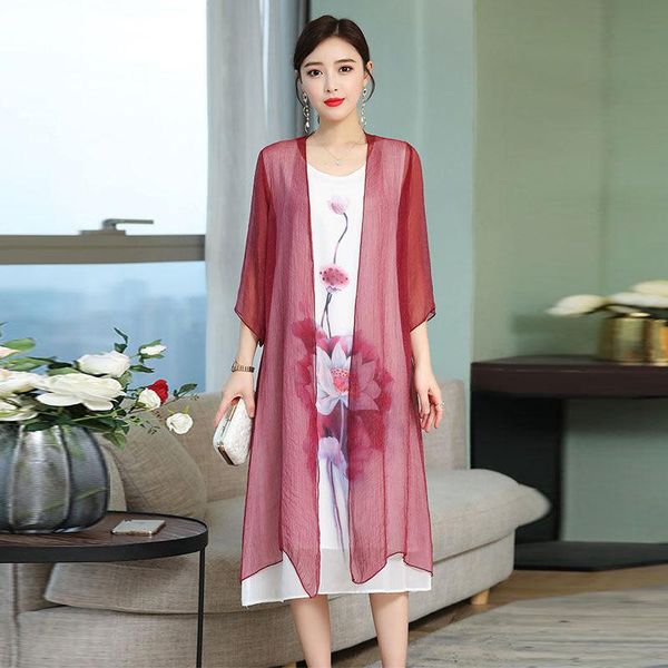 

casual dresses ethnic style women dress vestidos chinese vintage girl print flower gown plus size 3xl 4xl laides chiffon gowns, Black;gray