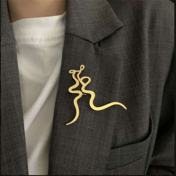

hbp fashion niche design ins style totem simple pin sub gold plated clothing accessories brooch girl, Silver