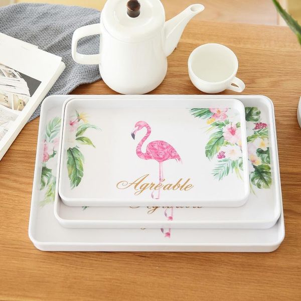 

kitchen storage & organization flamingo square bone china fruit dessert drink plate durable tray home decoration creative phnom penh jewelry