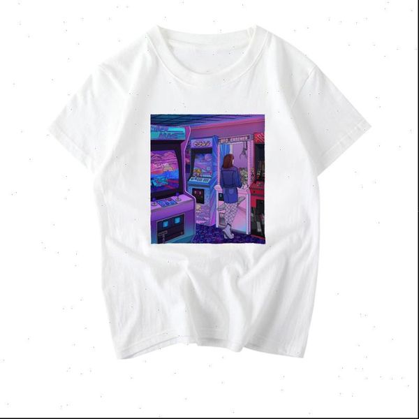 

korean style summer women fashion print tshirt short sleeved harajuku young girls cotton clothes female tee, White