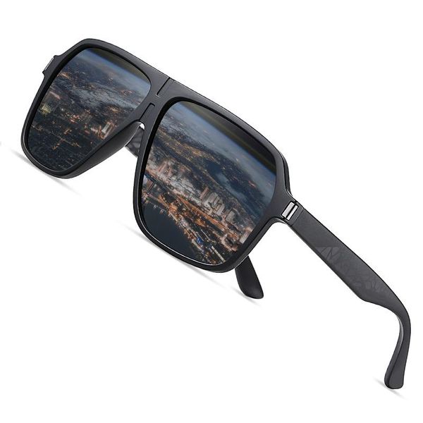

aofly square men's sunglasses polarized fashionable anti-glare driving shades women designer oculos uv400, White;black