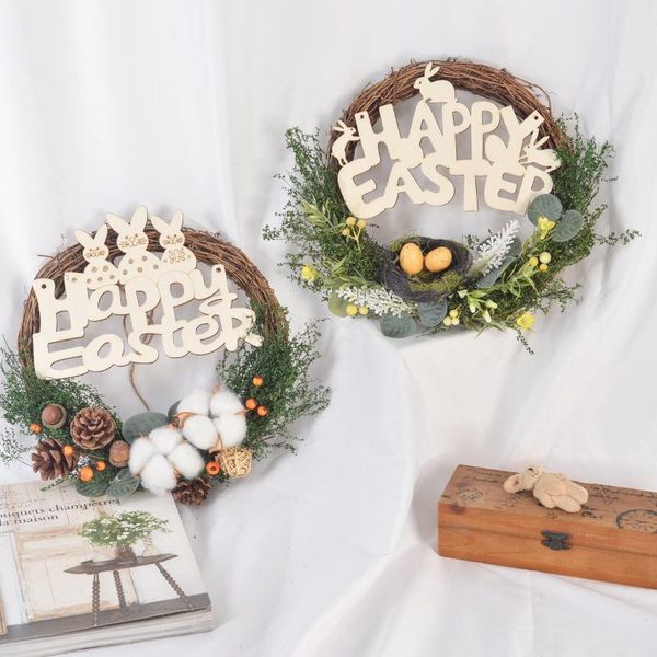 

decorative flowers & wreaths cilected easter decoration wreath nordic home door decor wall hanging egg garland artificial flower
